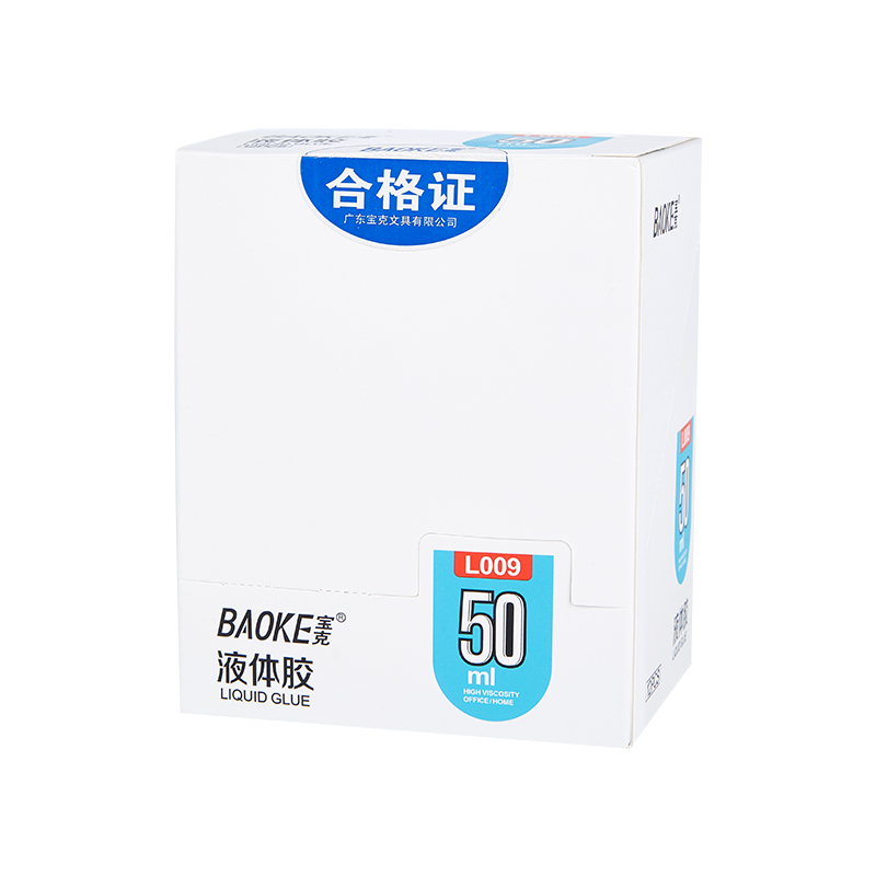 宝克（BAOKE）L009 50ml液体胶 学习办公通用胶水 12瓶/盒 1盒 透明